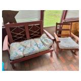 Vintage Wooden Patio Furniture Set