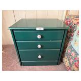 Green Three-Drawer Nightstand