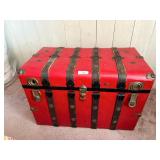 Vintage Red Steamer Trunk