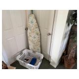 Floral Ironing Board and Laundry Baske