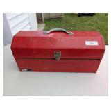 Vintage Red Metal Toolbox