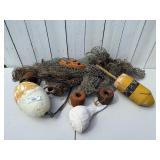 Vintage Fishing Net and Buoys
