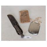 WW2 Signaling Mirror & RH PAL 38 Knife