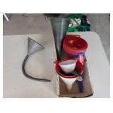 Assorted Metal and Plastic Funnels