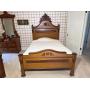 Antique Victorian Carved Walnut Bed