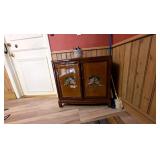 Chinese Painted Lacquer Two-Door Cabinet