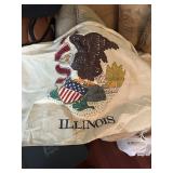 ILLINOIS LARGE CLOTH FLAG W/ OLD LOGO