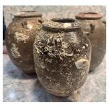 Weathered Stoneware Jar with Four Lug Handles (Jar 4)