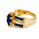 10K GOLD DIAMOND SAPPHIRE