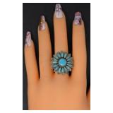 Vtg Turquoise & Silver