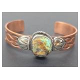 Navajo Sterling and Copper Turquoise