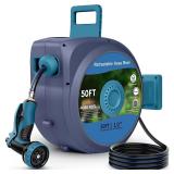 Wall-Mounted Retractable Hose Reel 50ft