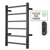 Matte Black 6-Bar Heated Towel Warmer