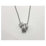 Chanel Comete Star Diamond Pave 18K White Gold Pendant Necklace