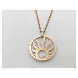 Chopard Happy Sun Floating Diamond 18K Yellow Gold Pendant Necklace