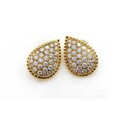 Boucheron Serpent Boheme Diamond Pave 18K Yellow Gold Earrings