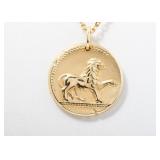 Van Cleef & Arpels Zodiac Leo Lion 18K Yellow Gold Medallion Pendant Necklace