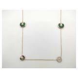 Cartier Malachite Onyx Mother of Pearl Amulette De Cartier 18K Rose Gold Station Necklace