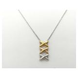 Chaumet Lian X Tri Tone 18K Rose Yellow & White Gold Pendant Necklace