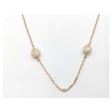 Chaumet Duxion Diamond 18K Rose Gold Long Station Necklace