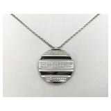 Chaumet Class One Diamond Onyx 18K White Gold Pendant Necklace
