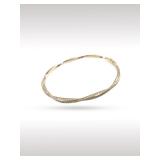Graff Spiral Pave Diamond 18K Yellow Gold Bangle Bracelet