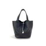 Hermes Black Picotin MM Bag with PHW