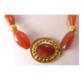 Ancient Carnelian & Gold Necklace I-II mil. BC