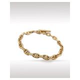 Hermes Chene Dunkle 18K Rose Gold Mariner Link Bracelet