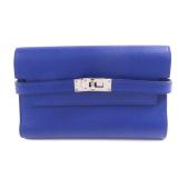 Hermes Epsom Leather Kelly Wallet - Bleu Electrique