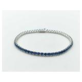 Cartier Blue Sapphire Tennis Line 18K White Gold Bracelet