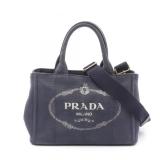 Prada Canapa Tote Bag Navy Canvas 1BG439