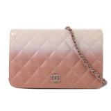 Chanel White Pink Leather WOC Wallet On Chain