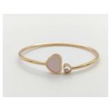Chopard Happy Hearts Pink Opal Diamond 18K Rose Gold Bracelet Bangle
