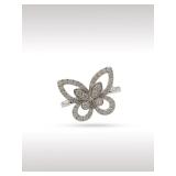 Graff Butterfly Silhouette Diamond 18K White Gold Ring