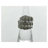 Bulgari Serpenti Viper Snake Diamond Pave Double 18K White Gold Ring
