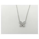 Graff Butterfly Mini Diamond 18K White Gold Necklace