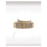 Cartier Love Diamond Pave 18K Rose Gold Band Ring