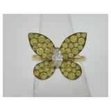 Graff Pave Butterfly Yellow Diamond and Diamond 18K Yellow Gold Ring