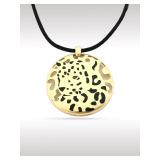 Cartier Panther Black Spotted Leopard 18K Gold & Black Rope Pendant Necklace