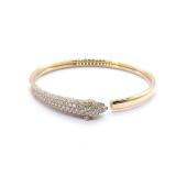 Cartier Panthere Pave Diamond 18K Yellow Gold Bangle Bracelet