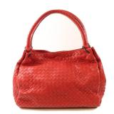 Bottega Veneta Red Sheepskin Shoulder Bag