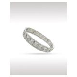 Van Cleef & Arpels Perlee Diamond Clovers 18K White Gold Bangle Bracelet
