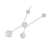 Van Cleef & Arpels Magic Alhambra 6 Motifs White Mother of Pearl 18K White Gold Bib Necklace