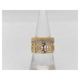 Boucheron Cattle Radiant Openwork Diamond Ring 18K Yellow Gold