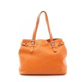 Prada Orange Leather Tote Bag