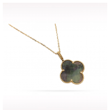 Van Cleef & Arpels Magic Alhambra Black Grey Mother of Pearl 18K Rose Gold Pendant Necklace