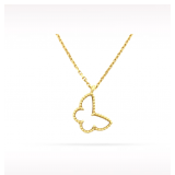 Van Cleef & Arpels Butterfly White Mother of Pearl 18K Yellow Gold Pendant Necklace