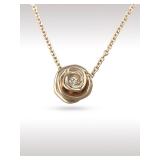 Dior Rose Flower Diamond 18K Rose Gold Large Pendant Necklace