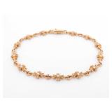 Chrome Hearts Cross Symbol Diamonds Gold Bracelet